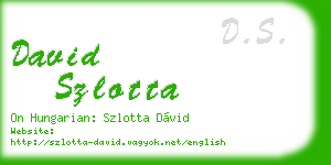 david szlotta business card